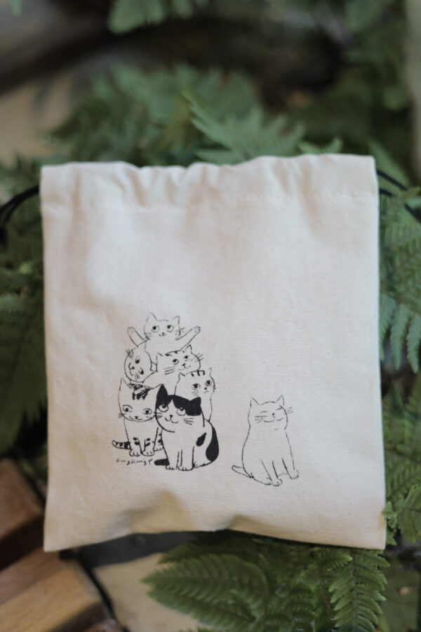 고양이 복주머니 파우치