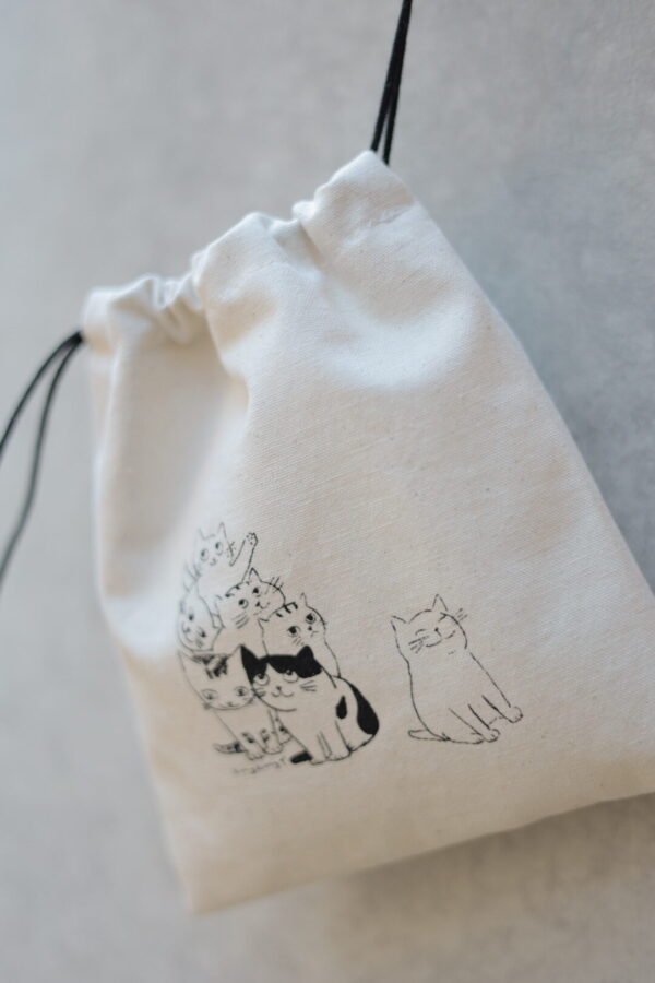 고양이 복주머니 파우치