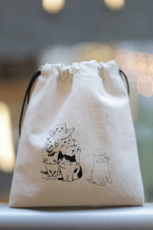 고양이 복주머니 파우치