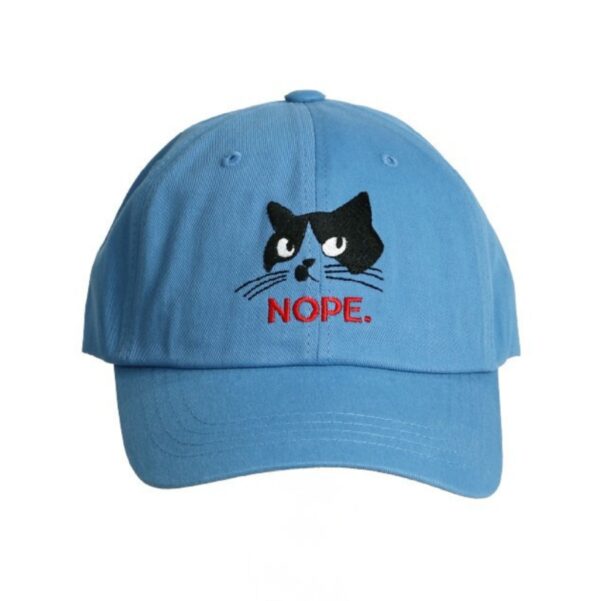 고양이 NOPE 자수 볼캡 모자