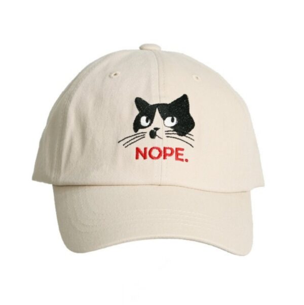 고양이 NOPE 자수 볼캡 모자