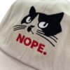 고양이 NOPE 자수 볼캡 모자